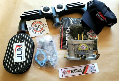 Imagem 2 de 6 de Kit Weber 40 Niquelada Alcool Turbo C10 6 Cil Motor 261