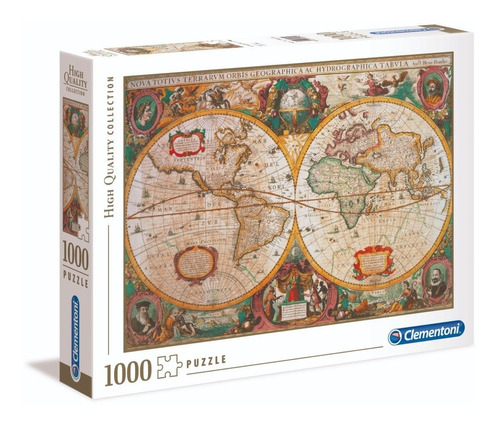 Mapa Mundo Antiguo Mapamundi Rompecabezas 1000 Pz Clementoni