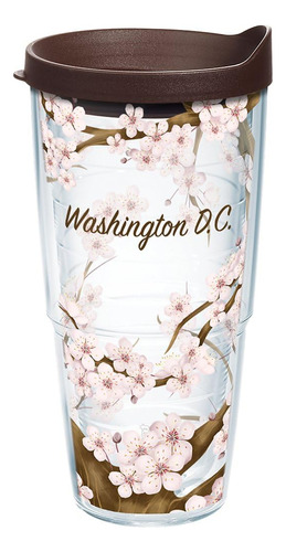 Washington Vaso Aislado Flor Cerezo Con Envoltura Y Tapa Mar