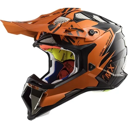 Casco Moto Cross Ls2 Subverter Emperor Naranja Ff 470 Um