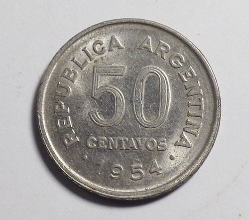 Moneda Argentina 50 Centavos Año 1954 En Rosario
