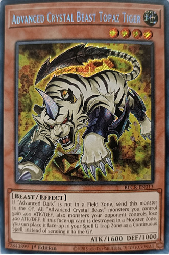 Yugioh! Advanced Crystal Beast Topaz Tiger Blcr-en013 Sec