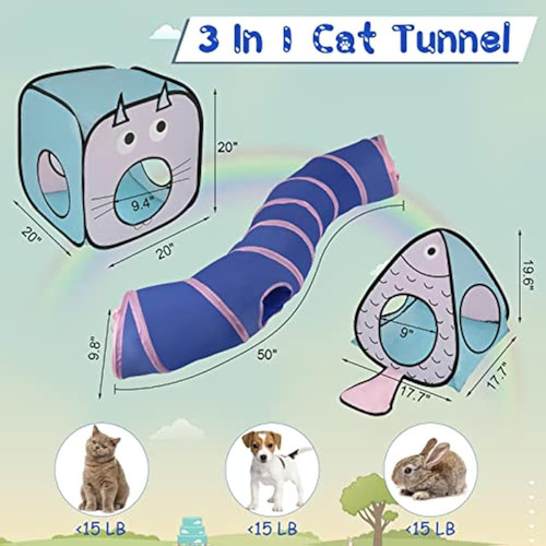 Paquete De Túneles Y Cubos De Juguete Rypet Cat - Tubo De Ga