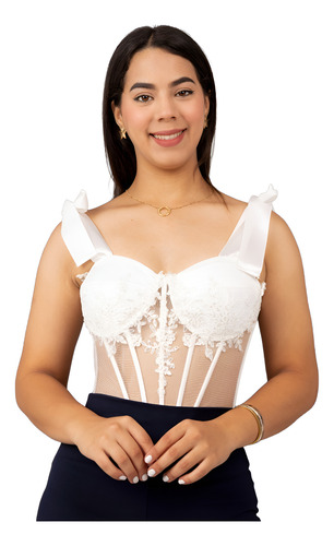 Corset Blanco Con Varilla Con Y Sin Bruselas