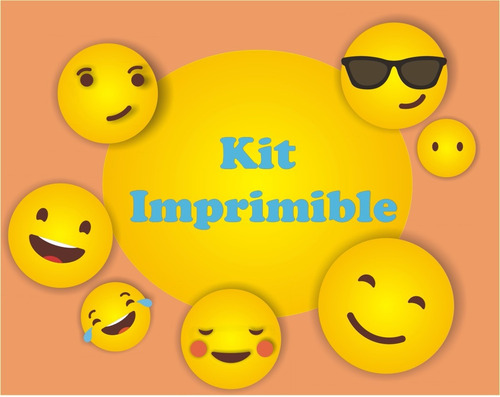 Emoticon Emojis Kit Imprimibles Cumpleaños Personalizados