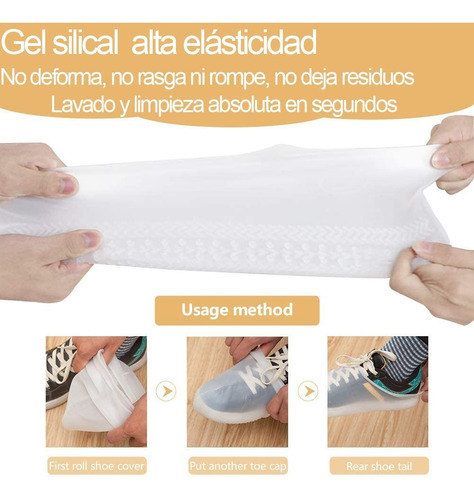 Imagen 6 de 9 de Zapatones Silicona Cubre Calzado Protecc Sanitario Lluvia ++