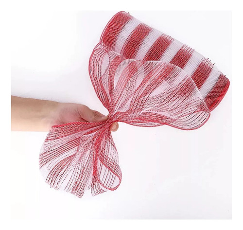 Malla Navideña Caramelo Metálica 26 Cm X 9