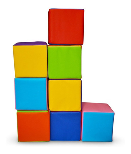 Set De 8x Cubos Apilables 20 X 20 X 20 Cm - Psicomotricidad