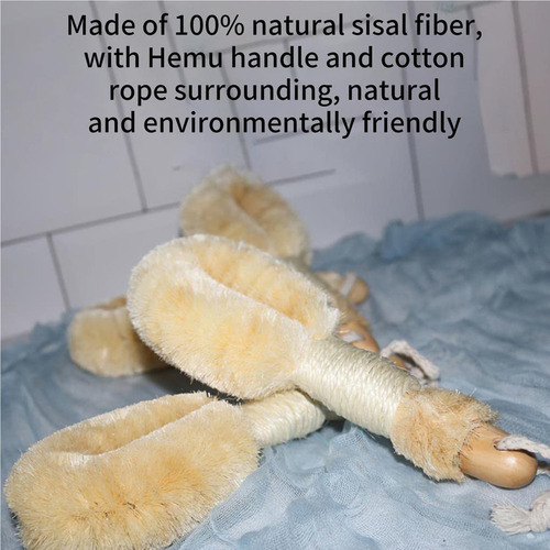Paquete De 2 Cepillos De Sisal For El Cuidado Corporal Con C