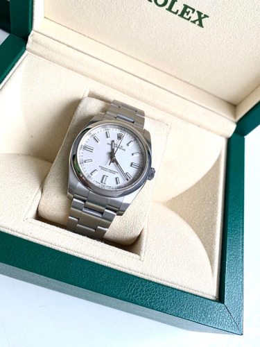 Reloj Rolex Oyster Perpetual 116000 36 Mm Full Set Blanco Gris Gris Blanco (Usado)