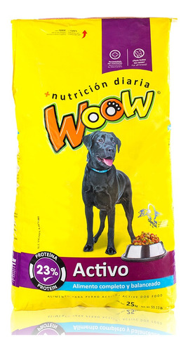 Croquetas Para Perro Woow Activo 25kg Adicionado Con Omegas