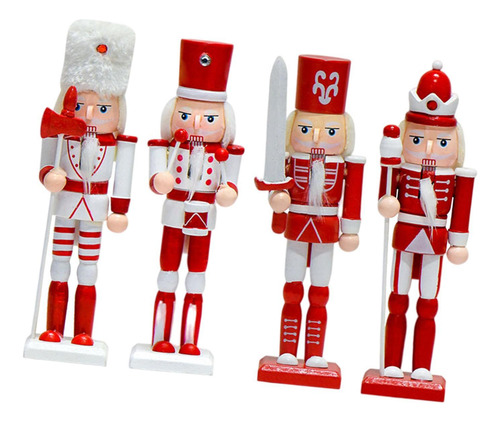 4 Figuras De Cascanueces Para Decoración Navideña, Adornos