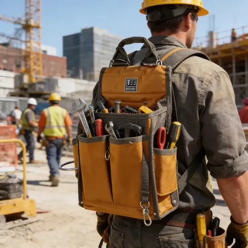Bolsa Ferramentas Lee Tools 20 Bolsos Eletricista Ocre Poliéster