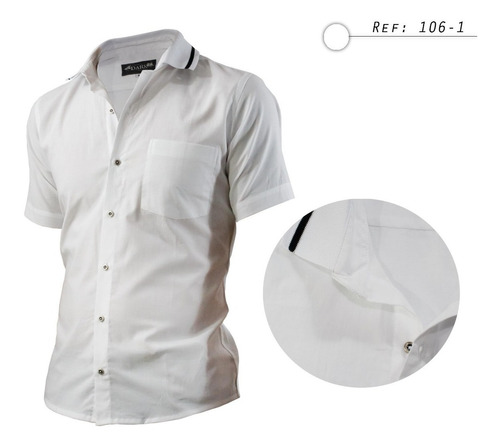 Camisa Hombre Informal,manga Corta,cuello Tejido Tipo Polo