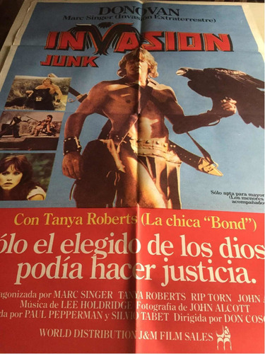 Poster Invasion Junk-marc Singer Tanya Roberts Año 1982 Orig