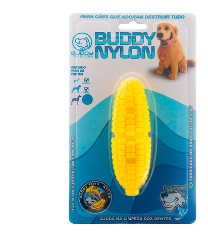 Imagem 1 de 10 de Brinquedo Pet Mordedor Resistente Nylon Milho Buddy Toys