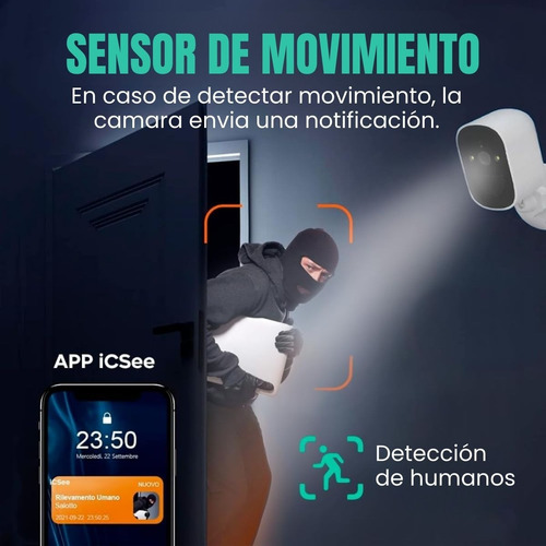 Cámara De Seguridad Con Batería 2mp Vision Nocturna Color Blanco