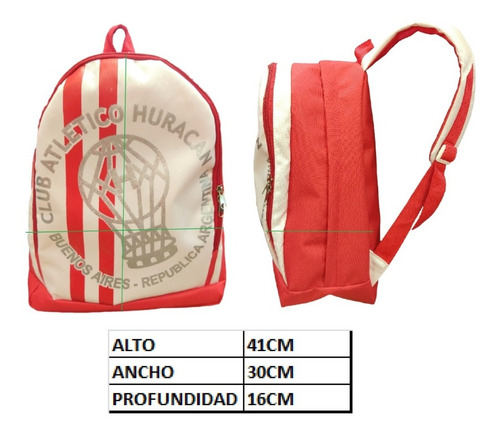 Imagen 4 de 7 de Mochila Club A. Huracán Blanco H1