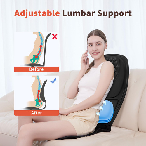 Masajeador De Espalda Con Calor Marca 3d Modelo Lumbar 8 Mot