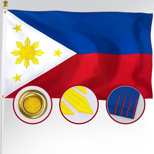 Bandera Filipina Filipina De Alta Calidad De 3 X 5 Para Exte