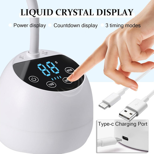 Lámpara De Uñas Led U, 36 W, Mini Lámpara De Uñas Inalámbric