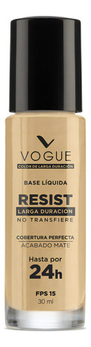 Base De Maquillaje Líquida Vogue Resist Tono Avellana 30ml