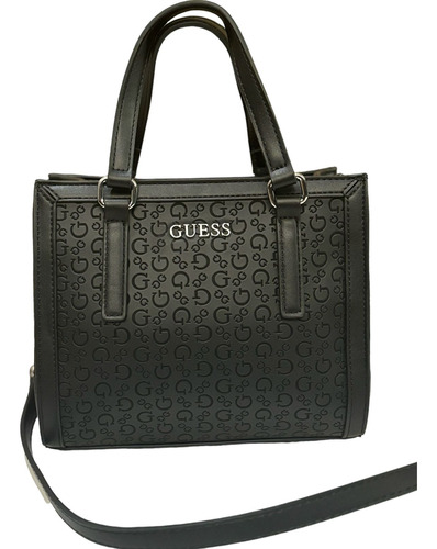 Bolsa Guess Original De Dama Color Negro Y Gris 