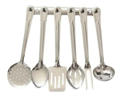 Set 7 Utensilios Eurochef Acero Inoxidable Cocina Espatula