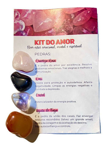 Kit Piedras Energeticas Amor (4 Uni. X Kit) Artesanias Rocco