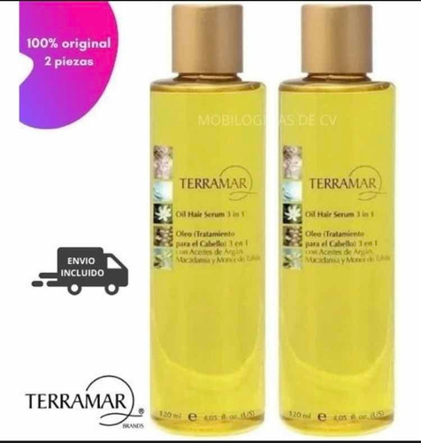 Terramar 2 Óleos 120ml, 3 En 1 Con Argan Y Macadamia+regalo