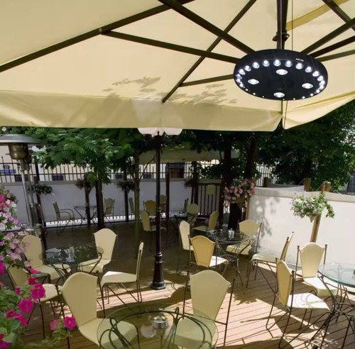 Lámpara Luz Led Sombrilla P/mesa Jardín Patio Plateado Lampara