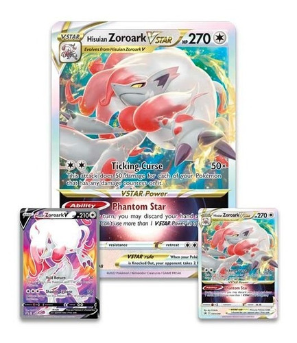 Imagen 3 de 3 de Cartas Pokemon: Hisuian Zoroark Vstar Premium Collection