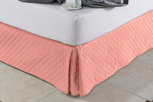 Saia P/ Cama Mageal Box Solteiro Padrão Matelado 35cm De Altura Cor Rose