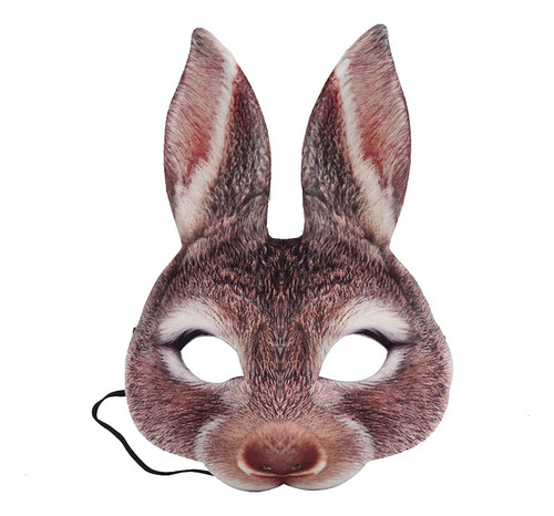 Máscara De Conejo Para Fiesta De Pascua, Color Marrón
