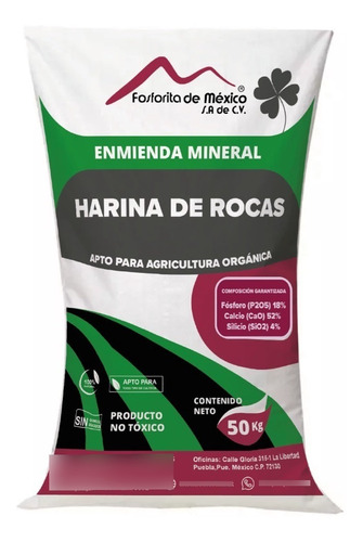 Harina De Rocas Fertilizante 50 Kg