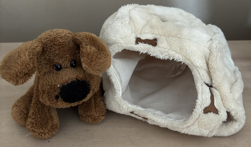 Perro De Peluche Pequeño. Impecable. Marrón Y Negro (Usado)
