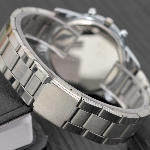 Relogio Pulso Social Analogico Aço Inox Masculino Lançamento
