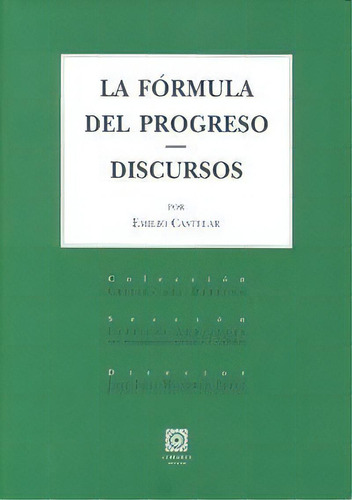 La Formula Del Progreso. Discursos., De Castelar, Emilio. Editorial Comares En Español