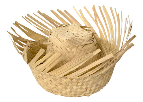 Chapéu De Palha Desfiado Infantil Festa Junina Kit Com 10