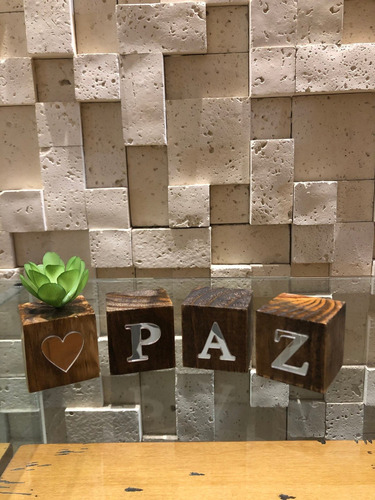 Mini Nicho E Cubos Paz Letra Acrílico Espelhado
