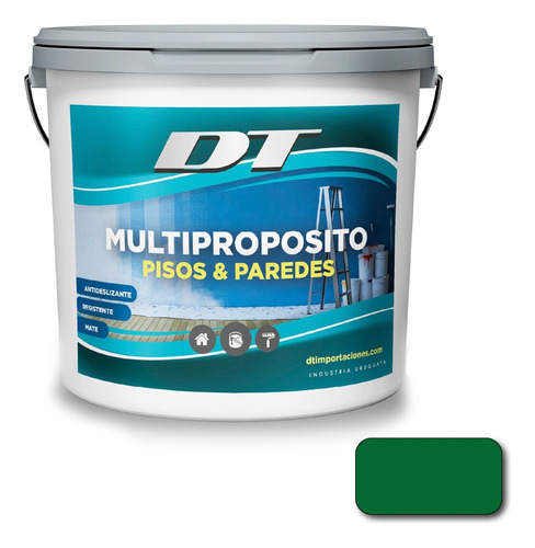 Pintura De Pisos Y Paredes Multipropósito 1 Lt. | 15 Colores Color Verde Oscuro