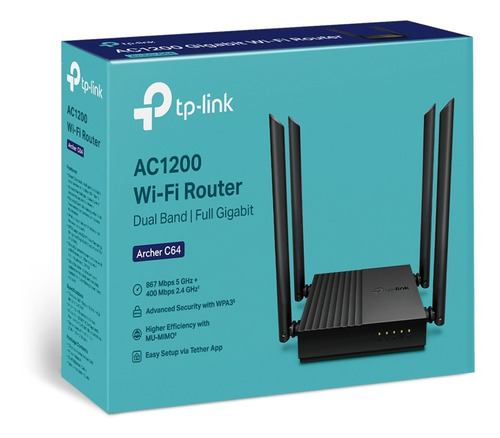Router Wifi Archer C64 Tp-link Gigabit Ac1200 Mu-mimo 5ghz 