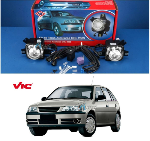 Kit Faro Auxiliar Gol 2004 2005 Confort Line Original Vic