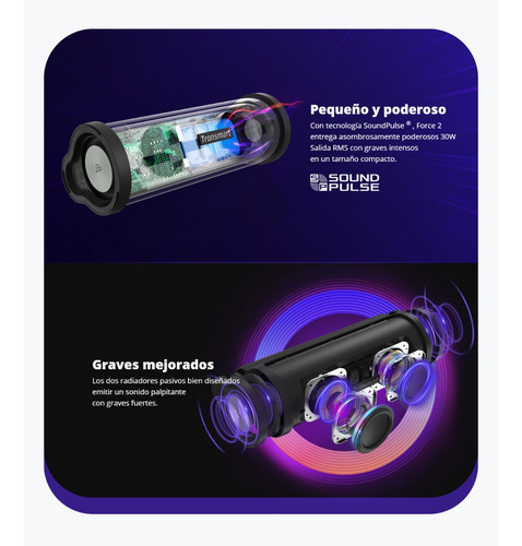 Tronsmart Force 2 Parlante Bluetooth 30w Rms Con Soundpulse