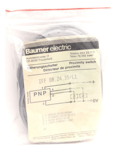 Baumer Iff 08.24.35/l1 Proximity Switch 1.5mm Range, 5-3 Ssb