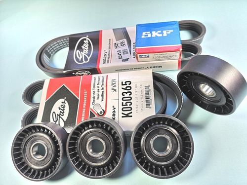 Imagen 8 de 12 de Kit 2 Correas Gates 4 Poleas Rodskf Alter Poly Vw Vento 2.5