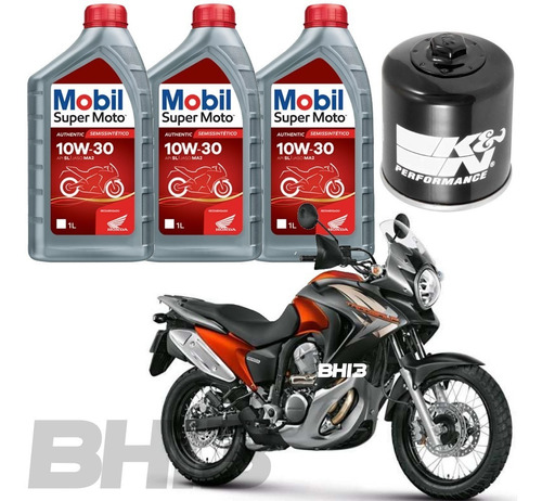 Mobil 10w30 Troca De Óleo Filtro Xl 700 Transalp Kn204