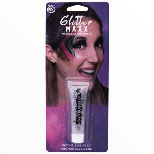 Maquillaje Para Rostro Glitter Plata Fiesta ( 2 Piezas )