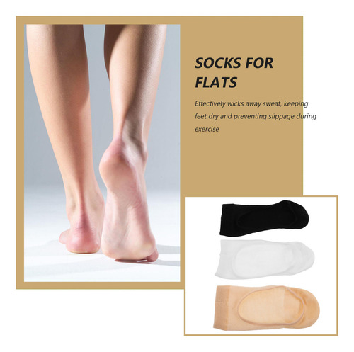 3 Pares De Calcetines Finos Invisibles Para Mujer Con Forro