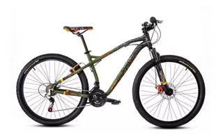 Bicicleta De Montaña Mercurio Ranger Rodada 26,21 Velocidade Color Verde militar/Negro